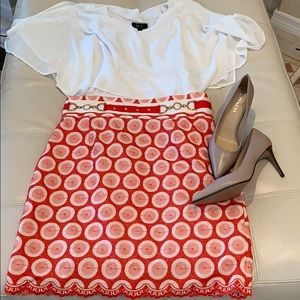 Antonio Milani embroidered high waist skirt.